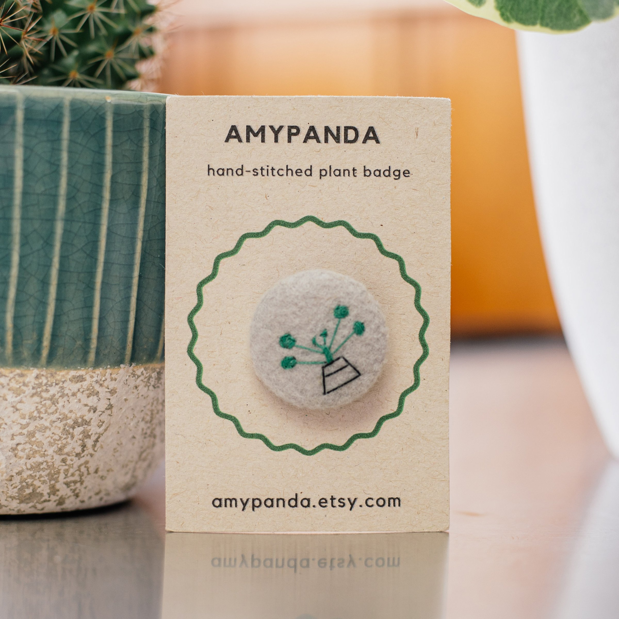 Amy Panda Hand-stitched Plant Badge — The Tetley Shop