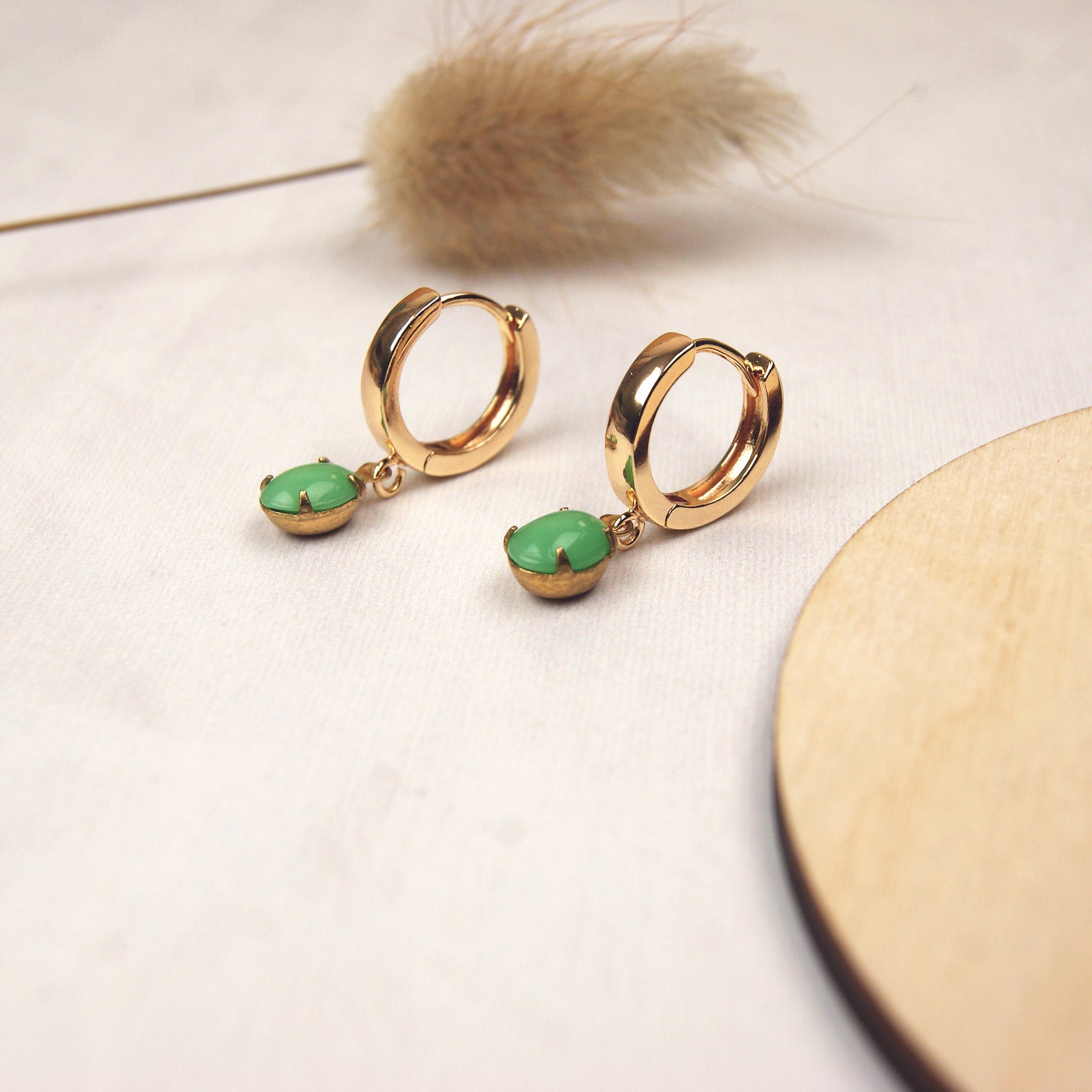 Loubijoux MINA Huggie Earrings (Jade/Lilac) — The Tetley Shop