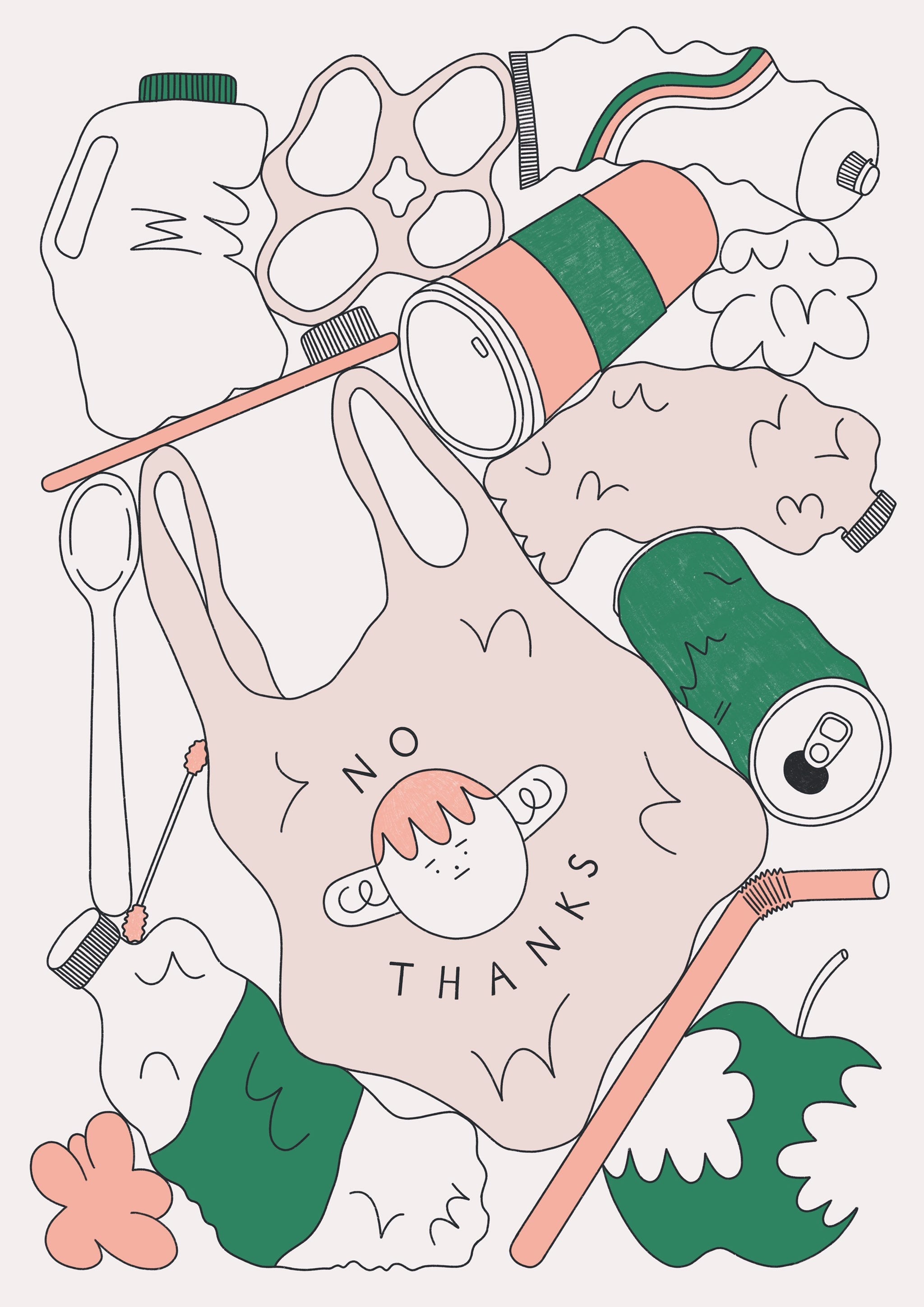Hollie Fuller 'No Thanks' Print — The Tetley Shop