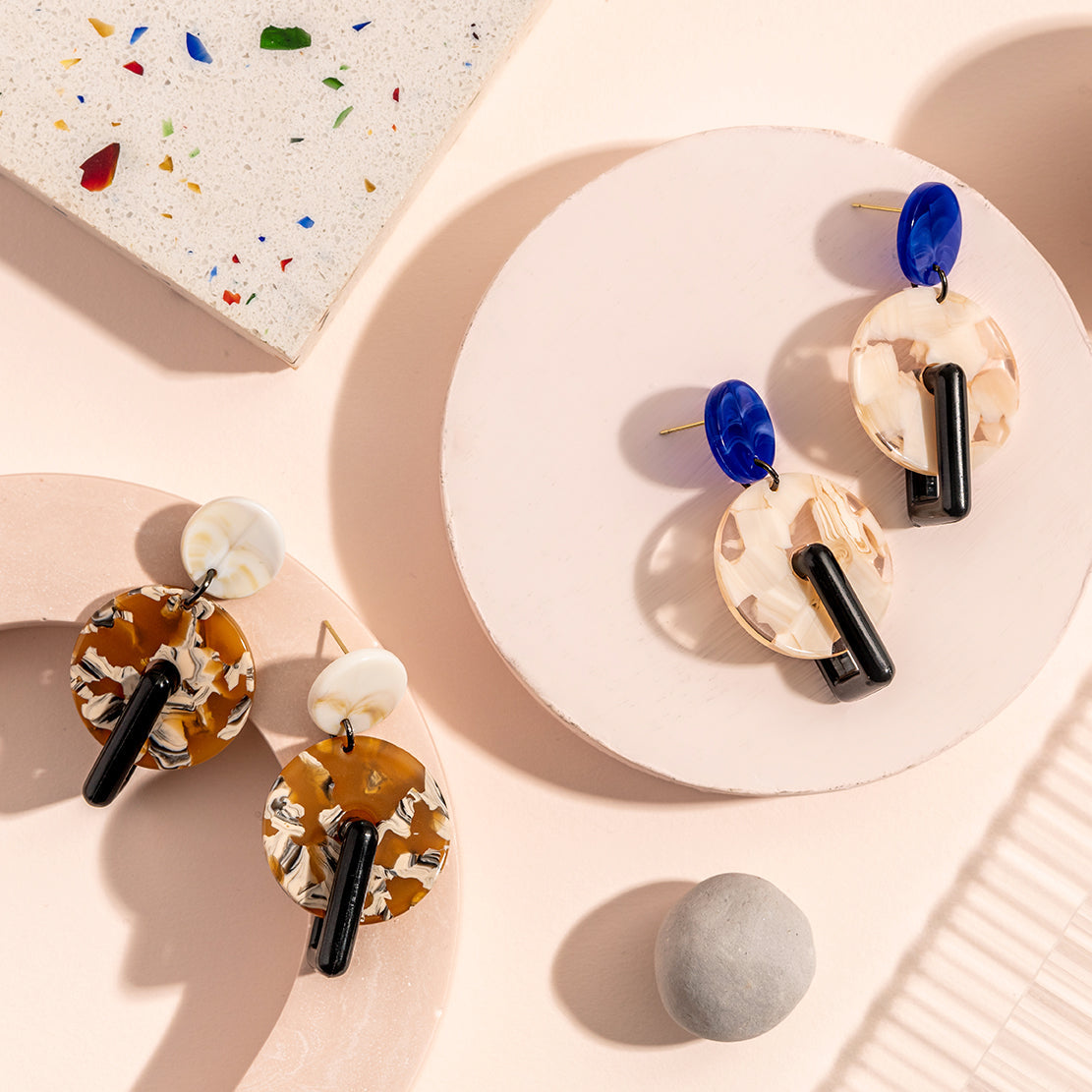 Loubijoux MARMO Earrings (Blue & White) — The Tetley Shop