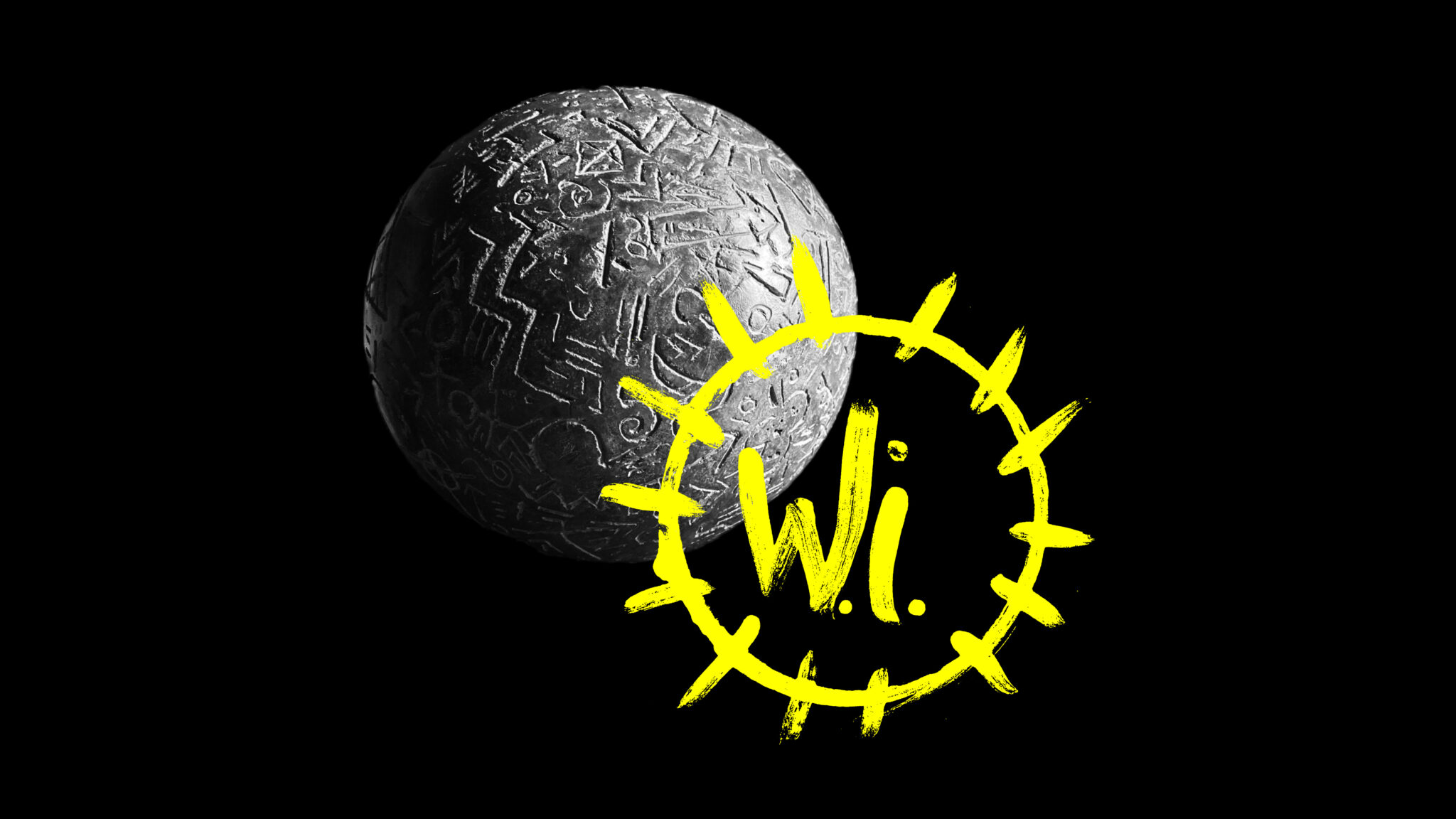 Black background with visioning ball